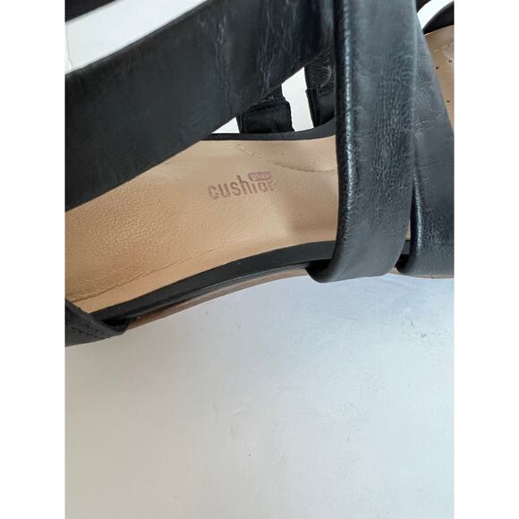 Collection by Clarks Mena Silk Black Leather Ultimate Strappy Comfort Sandals 7M - Picture 10 of 10